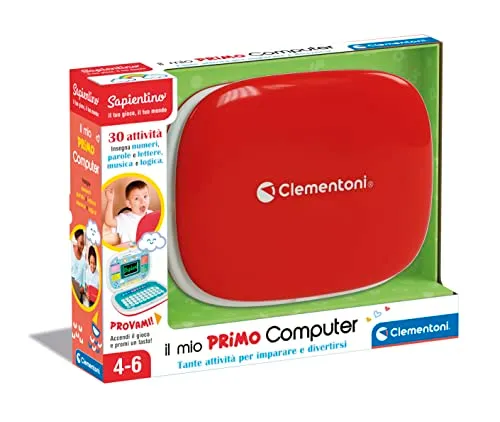 Clementoni - 17679 - Sapientino - Il mio primo laptop, computer educativo interattivo per bambini 4 anni, laptop per bambini 30 attività, versione in italiano