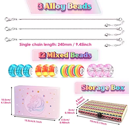 BIIB Regalo Bambina 5-12 Anni, Kit Braccialetti Fai Da Te Bambina, Crea Braccialetti Bambina, Giochi Bambina 6 7 8 9 10 Anni Femmina, Unicorno Bambina Regalo Compleanno Ragazza, Idee Regalo Natale