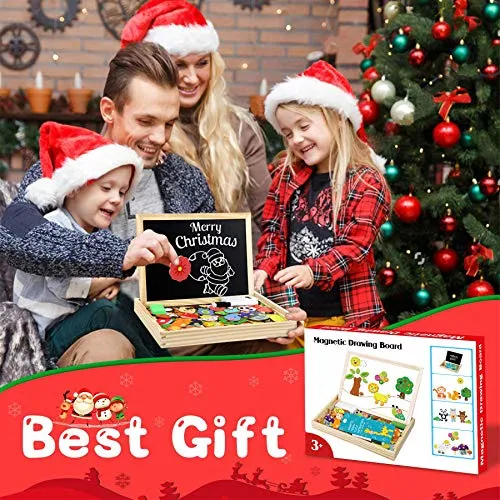 Jojoin 110 PCS Puzzle Magnetico Legno - Lavagna Animali Giocattolo per Bambini - Giochi Montessori - Educativi Puzzle Regalo Bambini Bambino 2 3 Anni