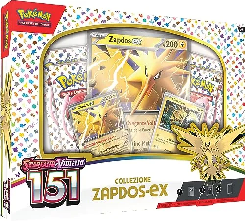 Pokémon Collezione Zapdos-ex dell’espansione Scarlatto e Violetto-151 del GCC, edizione in italiano, 290-60362