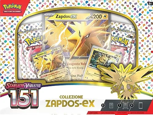 Pokémon Collezione Zapdos-ex dell’espansione Scarlatto e Violetto-151 del GCC, edizione in italiano, 290-60362