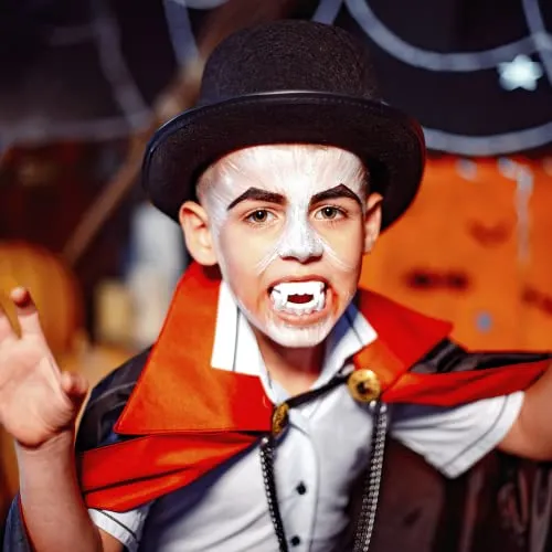 KEÏNELS Denti Vampiro Bambino Bambina – Denti da Vampiro per Bambini - Denti Dracula da Agganciare Adatto ai Bambini- - Canini da Vampiro Halloween Stabili e Innocui