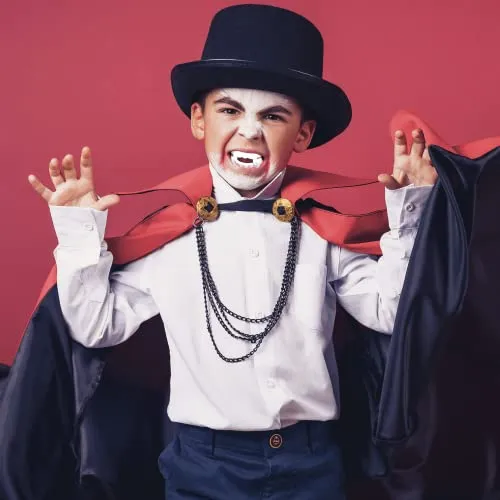 KEÏNELS Denti Vampiro Bambino Bambina – Denti da Vampiro per Bambini - Denti Dracula da Agganciare Adatto ai Bambini- - Canini da Vampiro Halloween Stabili e Innocui