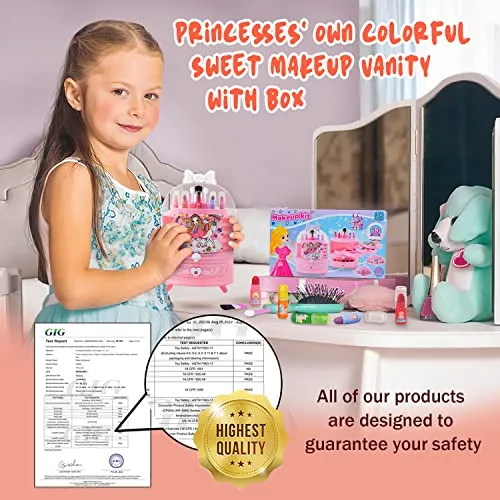 balnore Trucchi Bambina, 53 Pezzi Trucchi Bambina Anallergici Lavabile Valigetta Trucchi Bambina Giochi Bambina 3 4 5 6 7 8+ Anni Regalo Bambina per il Compleanno di Halloween Carnevale Natale