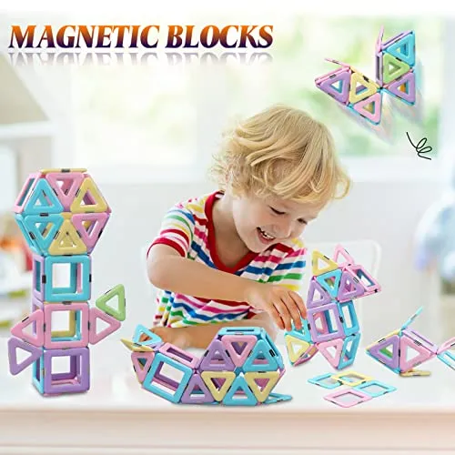 38 Pezzi Costruzioni Magnetiche per Bambini 3 4 5 6 7 8 Anni Giochi Educativo Magneti Compleanno Natale Ottima Idea Regalo