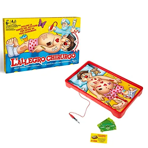 Hasbro Gaming L'Allegro Chirurgo, Gioco In Scatola, dai 6 Anni in Su, Multicolore, 39 x 4 x 24.1 cm