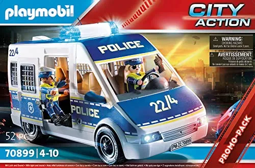 Playmobil City Action 70899 Furgone della Polizia, con Luci e Suoni, Giocattoli per Bambini dai 4 Anni
