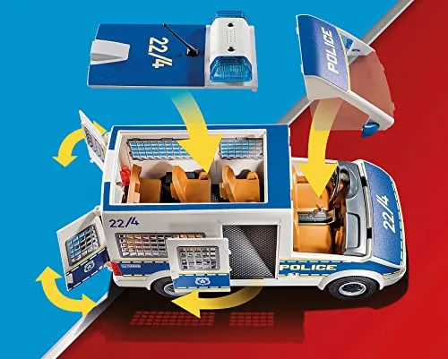 Playmobil City Action 70899 Furgone della Polizia, con Luci e Suoni, Giocattoli per Bambini dai 4 Anni