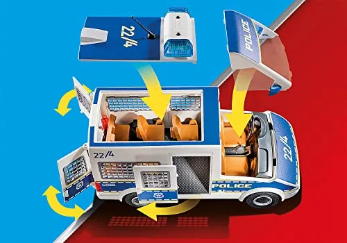 Playmobil City Action 70899 Furgone della Polizia, con Luci e Suoni, Giocattoli per Bambini dai 4 Anni