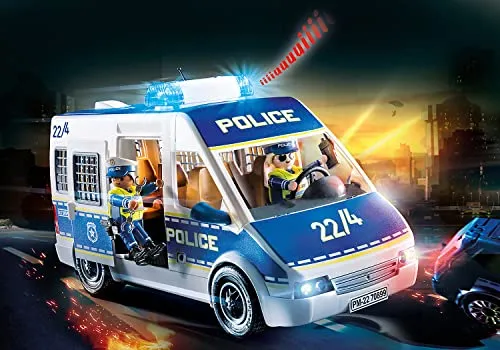 Playmobil City Action 70899 Furgone della Polizia, con Luci e Suoni, Giocattoli per Bambini dai 4 Anni