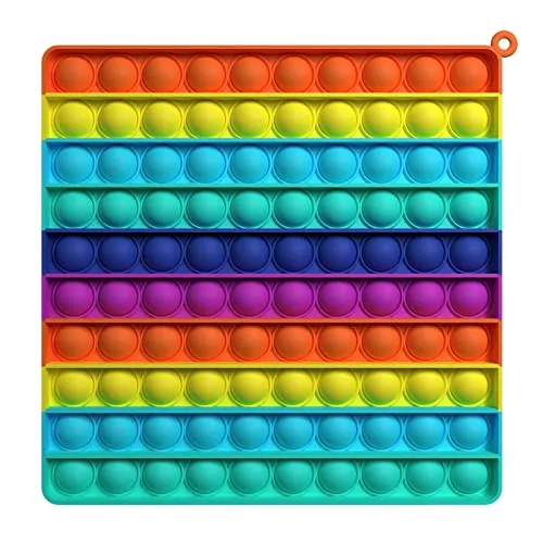 Pop it 10x10 con Il Numero,l’arcobaleno popit Gioco,poppit Giocattoli per ridurre lo stress dei bambini e degli adulti,Grande Quadrato Fidget Toys,Gigante da 100 pupit,da Fidget Toys Set (100 pupit)