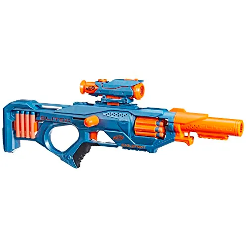 Nerf Elite 2.0, blaster Eaglepoint RD-8, tamburo da 8 dardi, mirino e canna staccabili, 16 dardi Nerf, azione a tiretto