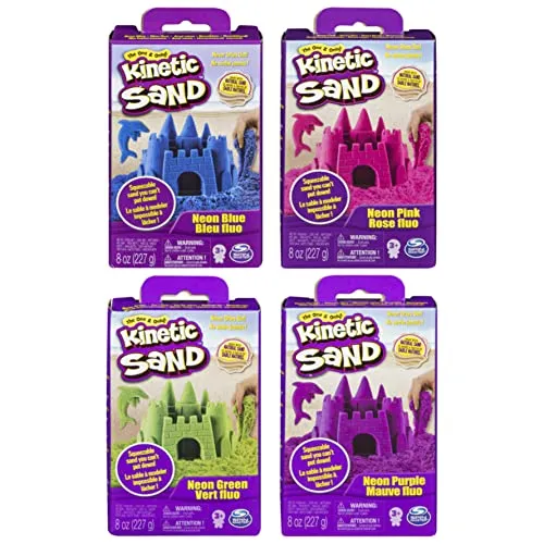 Kinetic Sand |Sabbia Colorata | Sabbia cinetica 227gr | Sabbia Magica da Modellare | Giocattoli per Bambini e Bambine 3 Anni