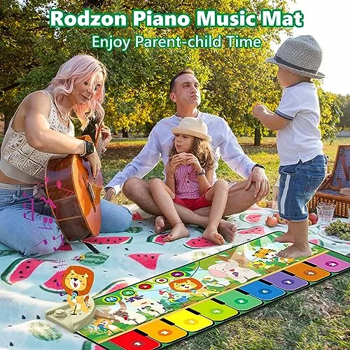 Tappetino Musicale per Bambini,Tappetino per Pianoforte,Tappetino da Ballo per Bambini con10 animali,Tappetino Musicale per Bambini,Regali Compleanno per Ragazzi Ragazze 1 2 3 4 5 6 Regalo Natale