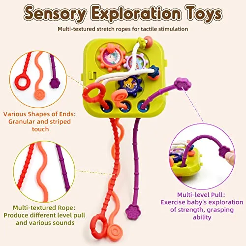 Giochi Bambini 1 2 Anno, 7 in 1 Montessori Sensoriali Giocattoli 6 9 18 Mesi Educativi Cubo di Attività Selezionatore di Forme, Motor Skill Development Compleanno Regalo