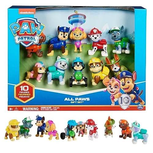 Paw Patrol, Confezione Regalo Anniversario 10 Anni, Personaggi Collezione, 10 Cuccioli Inclusi, Giochi Bambini dai 3 Anni in su