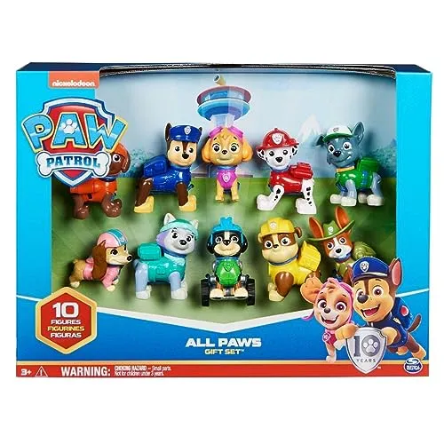 Paw Patrol, Confezione Regalo Anniversario 10 Anni, Personaggi Collezione, 10 Cuccioli Inclusi, Giochi Bambini dai 3 Anni in su