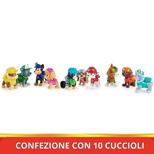 Paw Patrol, Confezione Regalo Anniversario 10 Anni, Personaggi Collezione, 10 Cuccioli Inclusi, Giochi Bambini dai 3 Anni in su