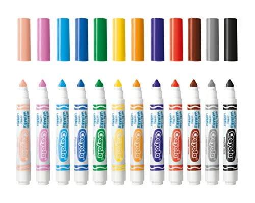 CRAYOLA I Lavabilissimi Pennarelli Ultra-Lavabili, Punta Maxi, per Scuola e Tempo Libero, Colori Assortiti, 12 Pezzi, 58-8329