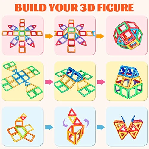 KALOISYHE Costruzioni Magnetiche per Giochi Bambini 3 4 5 6 anni STEMS Creatività giochi Educativi Regalo di Compleanno di Natale Magneti Bambina 7 8 9 anni Femmina Ragazzi