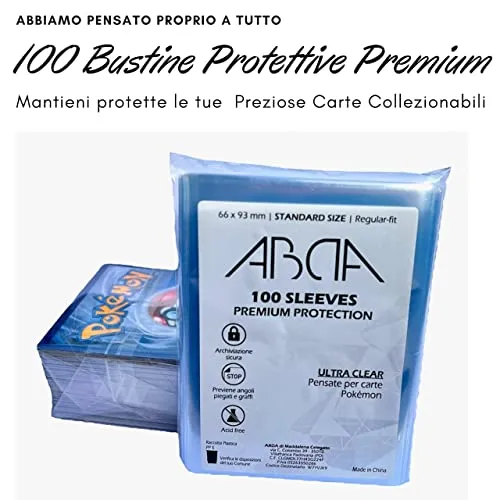 ABDA 120 Carte Pokemon Originali Italiane Assortite - Include alcune abda Sleeves (Bustine) Protettive