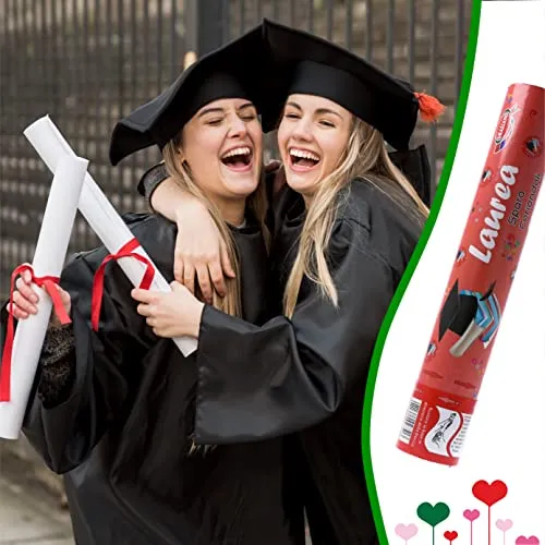 Graziano, Tubo Spara Coriandoli ad Aria Compressa, Ideali per Feste di Compleanno o per Festeggiare una Laurea, Contiene Stelle Filanti Rosse