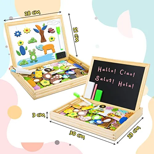 COOLJOY Giochi Montessori 2 Anni | Puzzle Magnetico Giochi Bambini 2 3 4 Anni | Animali Lavagna Magnetica per Bambini | Puzzle Regalo Bambino-Bambina 3 Anni