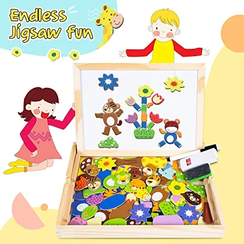 COOLJOY Giochi Montessori 2 Anni | Puzzle Magnetico Giochi Bambini 2 3 4 Anni | Animali Lavagna Magnetica per Bambini | Puzzle Regalo Bambino-Bambina 3 Anni