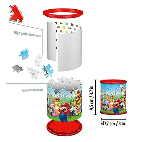 Ravensburger - 3D Puzzle Portapenne Super Mario, 54 Pezzi, 6+ Anni