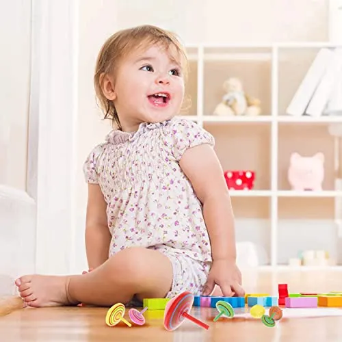 Annhao 30 Pezzi Mini Trottole, in Legno creativi Gadget compleanno, per bambini di 3-7 anni (Colore Casuale)