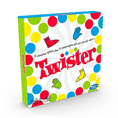 Hasbro Gaming Twister Gioco in Scatola, Include 1 Tappeto Twister, 1 Ruota E Le Istruzioni, Versione 2020 in Italiano, Multicolore