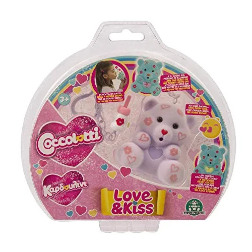 Giochi Preziosi Coccolotti LoveKiss, Orsetti da Collezione con Cuore Luminoso, Biberon e Portachiavi, 6 Colorazioni Disponibili, Giochi Bambini 4 Anni in Su, Ideali Come Gadget Compleanno Bambini