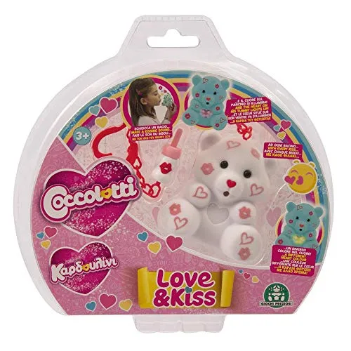 Giochi Preziosi Coccolotti LoveKiss, Orsetti da Collezione con Cuore Luminoso, Biberon e Portachiavi, 6 Colorazioni Disponibili, Giochi Bambini 4 Anni in Su, Ideali Come Gadget Compleanno Bambini