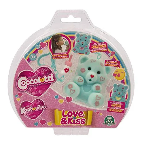 Giochi Preziosi Coccolotti LoveKiss, Orsetti da Collezione con Cuore Luminoso, Biberon e Portachiavi, 6 Colorazioni Disponibili, Giochi Bambini 4 Anni in Su, Ideali Come Gadget Compleanno Bambini