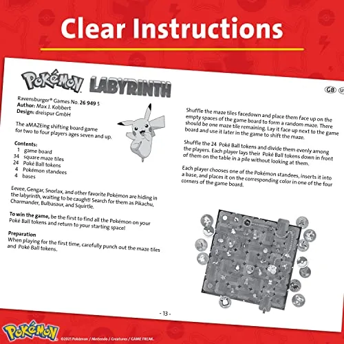 Ravensburger – Pokemon Labyrinth, Gioco Da Tavolo, Da 2 a 4 Giocatori, 7+ Anni