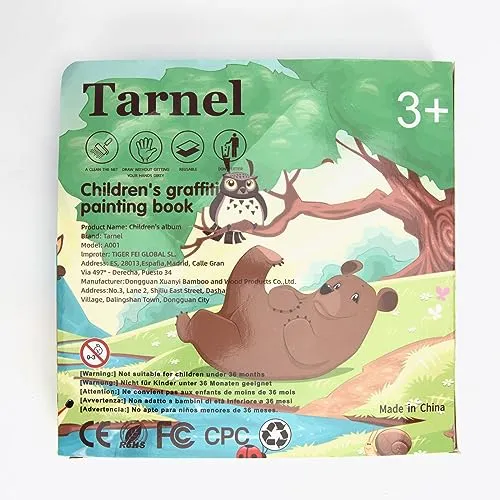 Tarnel Portatile da Disegno per Bambini, Doodle Giocattoli, Riutilizzabile Libro di Pittura, 12 Penne Colorate Cancellabili,14 Pagine, ABS