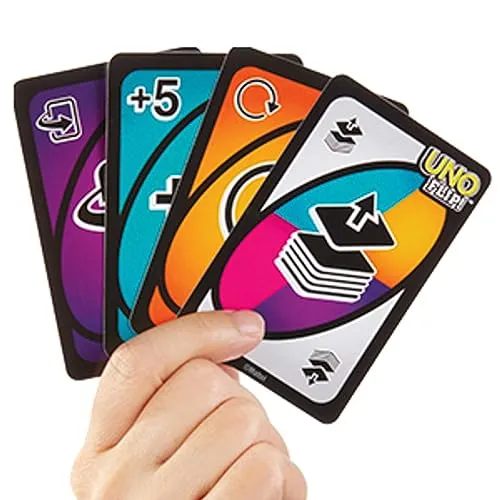 UNO FLIP! - Il mitico gioco di carte per tutta la famiglia in nuova elettrizzante variante, con il mazzo fronte/retro e una carta speciale FLIP, giocattolo per bambini, 7+ anni, GDR44