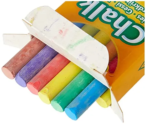 CRAYOLA - Gessetti Colorati per Lavagna, Confezione da 12 pezzi, Senza Polvere, 0281