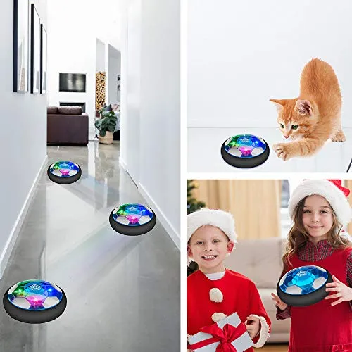 Baztoy Pallone Calcio Fluttuante, Giocattoli Bambini Palla Ricaricabile da Casa con Luci LED Hover Soccer Ball Interno Compleanno Natale Regali per Ragazzi Ragazze Giochi Bimbi 3 4 5 6 7 8 9 10 Anni
