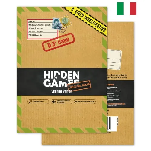 Hidden Games Luogo del Reato - Il 3° caso - VELENO VERDE - Italiana - Gioco realistico della scena del crimine, gioco emozionante del detective, gioco della stanza di fuga
