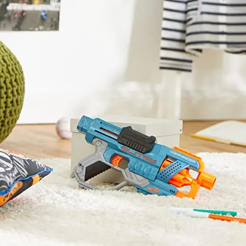 Hasbro Nerf Elite 2.0-Commander RD-6 (blaster con tamburo rotante e 12 dardi inclusi), Multicolore, 6.7 x 36.2 x 24.1 cm