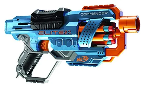Hasbro Nerf Elite 2.0-Commander RD-6 (blaster con tamburo rotante e 12 dardi inclusi), Multicolore, 6.7 x 36.2 x 24.1 cm