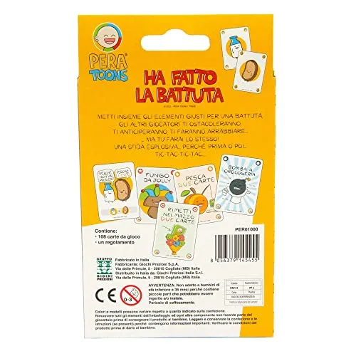 Pera Toons - Gioco Di Carte Con Freddure E Battute Di Pera Toons Per Divertirsi In Famiglia , Per Bambini A Partire Dai 5 Anni; Per02000; Giochi Preziosi