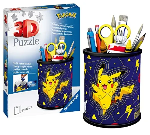 Ravensburger - 3D Puzzle Portapenne Pokémon, 54 Pezzi, 6+ Anni