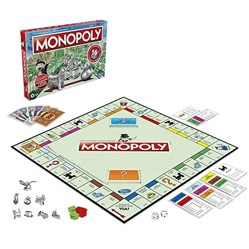 Hasbro Monopoly Classico Gioco Da Tavolo Per Famiglie E Bambini, Dagli 8 Anni In Su, Multicolore