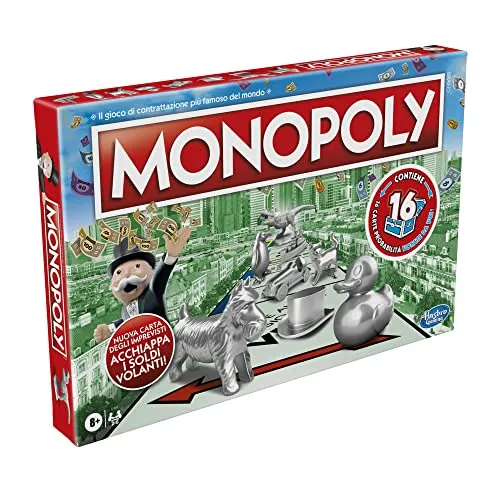Hasbro Monopoly Classico Gioco Da Tavolo Per Famiglie E Bambini, Dagli 8 Anni In Su, Multicolore