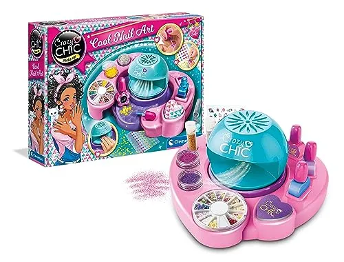 Clementoni- Crazy Chic-Cool Nails Set per Unghie Bambina, Multicolore, 18599