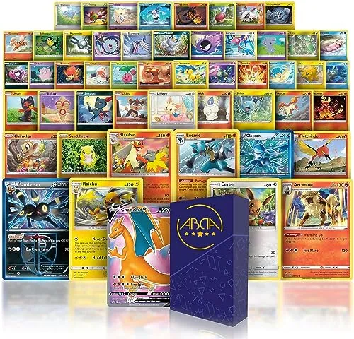 ABDA 60 Carte Pokemon Originali Italiane Assortite - Include Carte Luccicanti, Rare e alcune Bustine Protettive