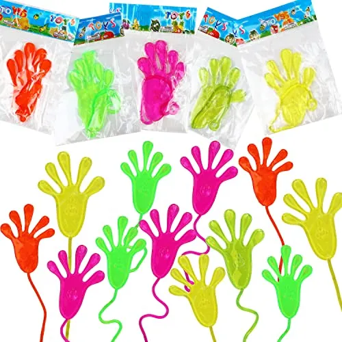 DERAYEE 30 Pezzi Mani Appiccicose,Sticky Hands Giocattoli,Colorati Manina Appiccicosa,Gadget Compleanno Regalo Feste per Bambini