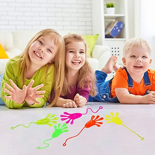DERAYEE 30 Pezzi Mani Appiccicose,Sticky Hands Giocattoli,Colorati Manina Appiccicosa,Gadget Compleanno Regalo Feste per Bambini